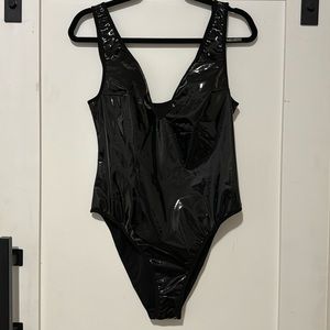 SHEIN Faux Latex Bodysuit